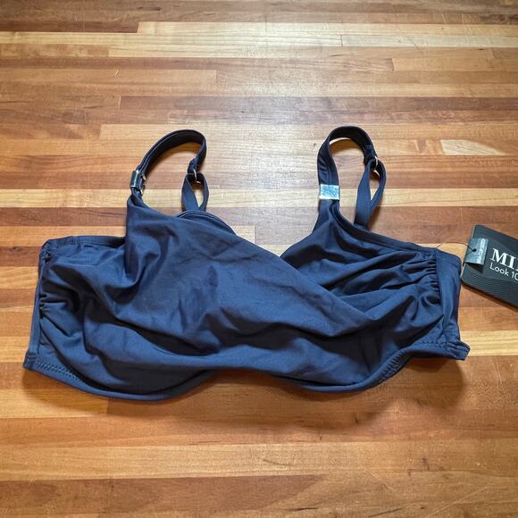 Miraclesuit Solid Surplice Bra Top Midnight navy blue 34DDD retail $86 - Picture 2 of 8